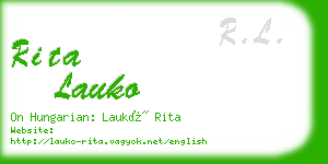 rita lauko business card